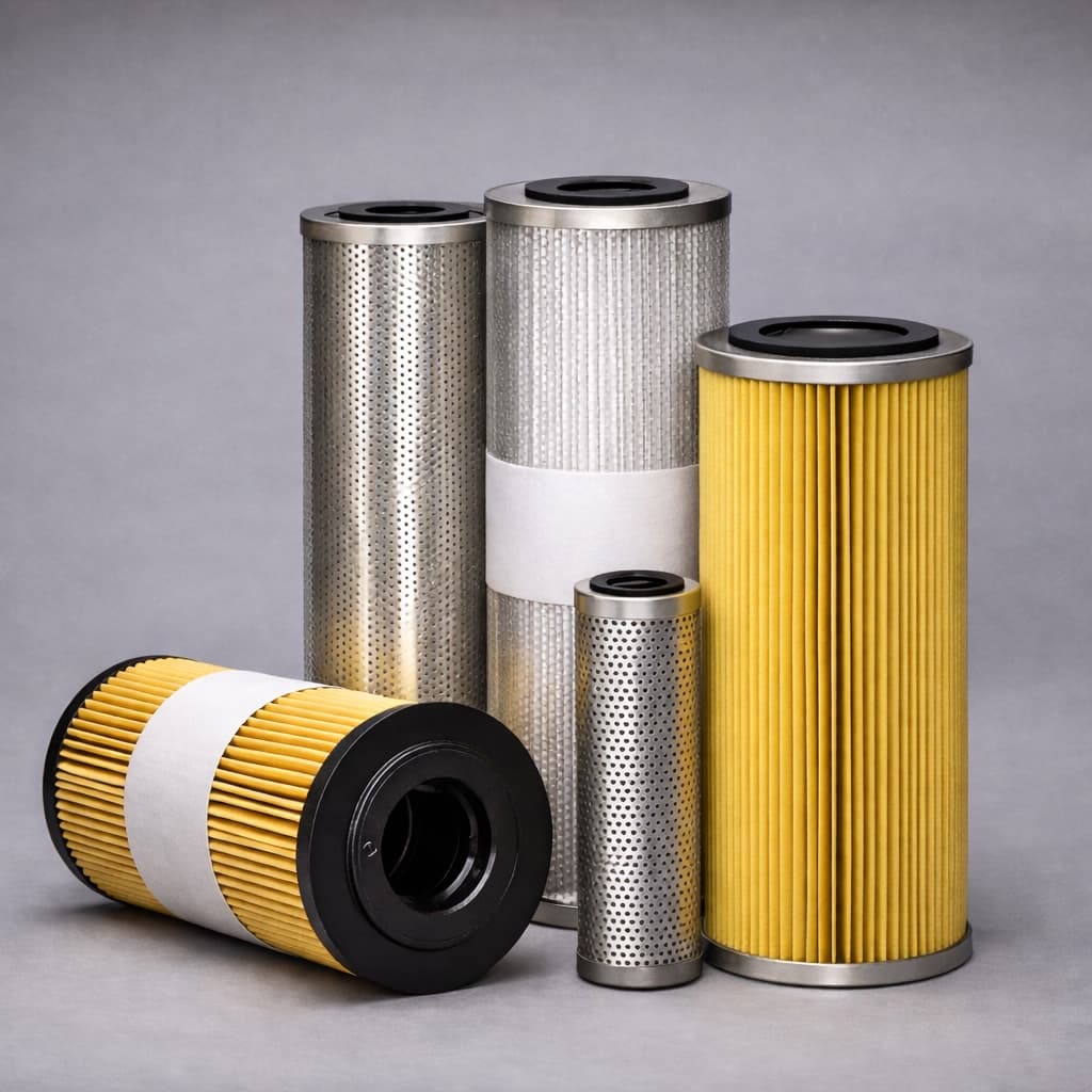 Industrial pleated filter cartridges in various sizes